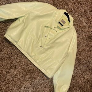 Asos over the head vinyl jacket in lime